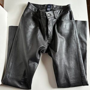 GAP black leather pants